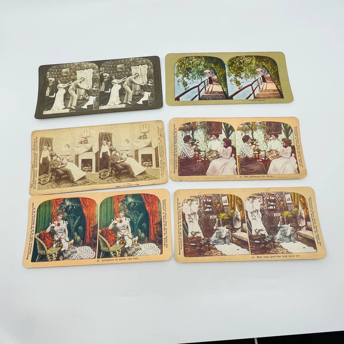 c1890 Lot of 6 Mixed Stereoview Cards Pictures VICTORIAN MEN AND WOMEN TA7-18