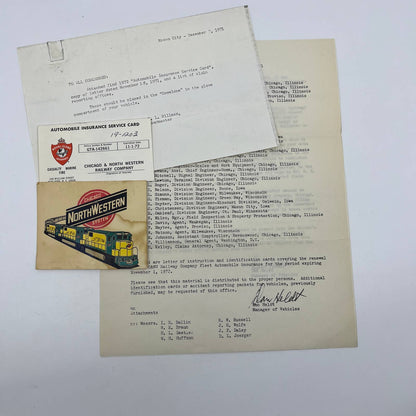 1971 Chicago & Northwestern Railway Co Insurance Card & Employee Memo AC8