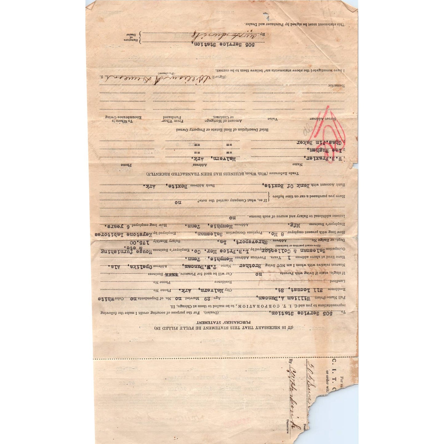 1929 Durant Coupe Sales Agreement Malvern Hot Springs Arkansas AD4