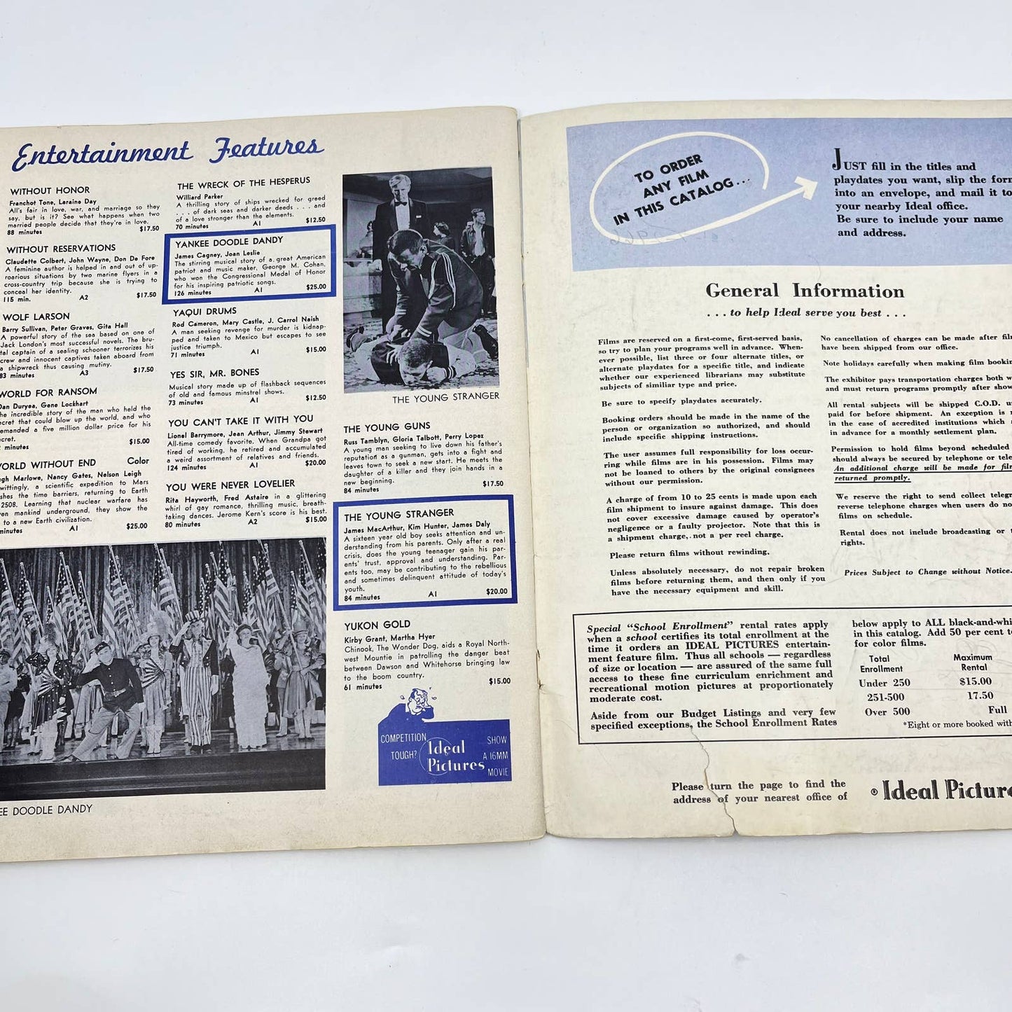 1960 IDEAL PICTURES 16MM Movie Rental and Loan Film Library Catalog TE2