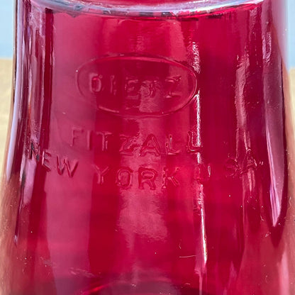 Vintage 1910s Ruby Red Glass Dietz Fitzall Loc-Nob NY USA Replacement Globe TA9