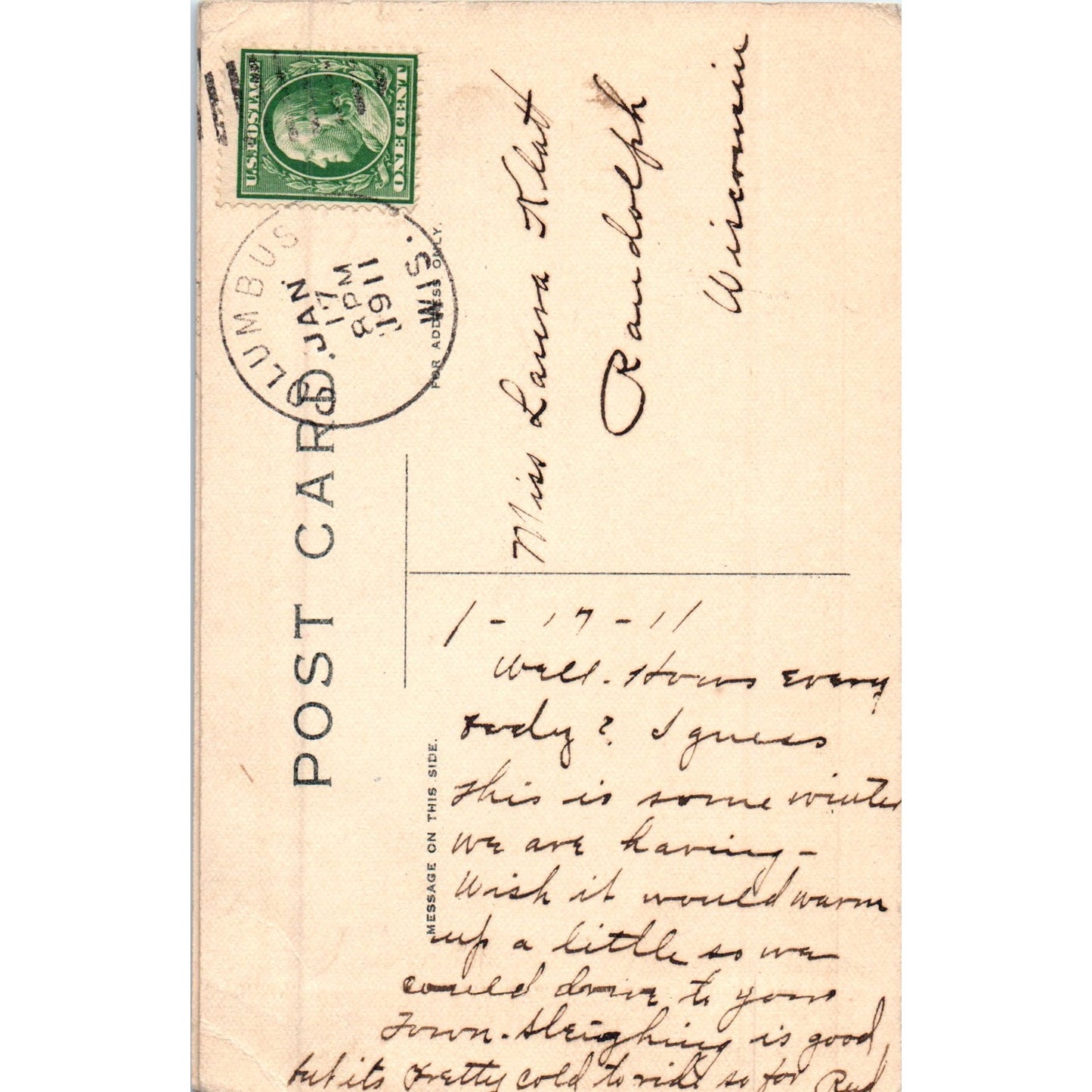 Dutch Kids Ice Cream Soda Columbus WI 1910 Original Postcard P2-8