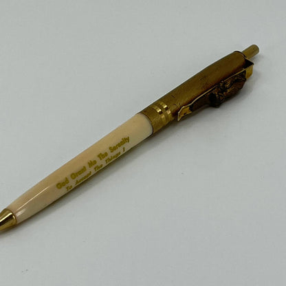 Vintage Brass Tone Praying Hands Serenity Prayer Pen SE1