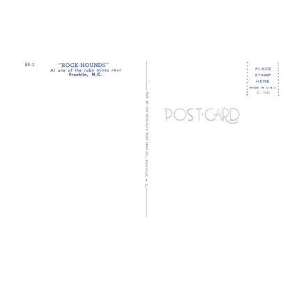 Vintage Postcard - "Rock-Hounds" Ruby Mines Franklin North Carolina TJ6-1