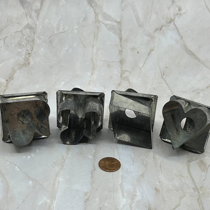 Vintage Tin Metal Cookie Cutter Set of 4 Playing Card Suits 1.75” TJ1