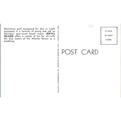 Jekyll Island Miniature Golf Course Georgia 1960s Original Postcard TK1-23