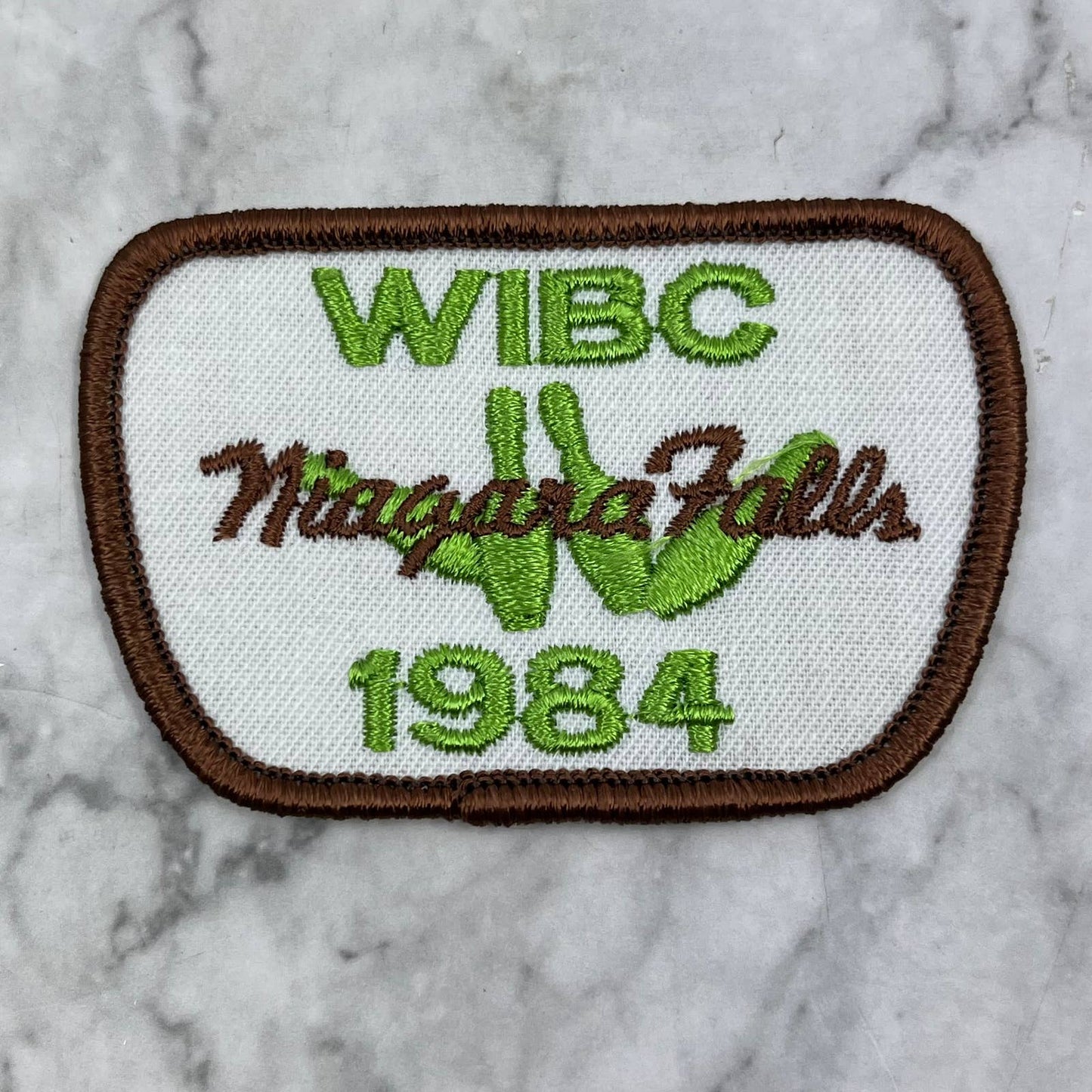 Vintage Embroidered Bowling Patch WIBC Niagara Falls 1984 SE7
