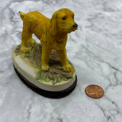 Vintage Hand Painted Ceramic Golden Retriever LINT BRUSH 3.5x4" TA1