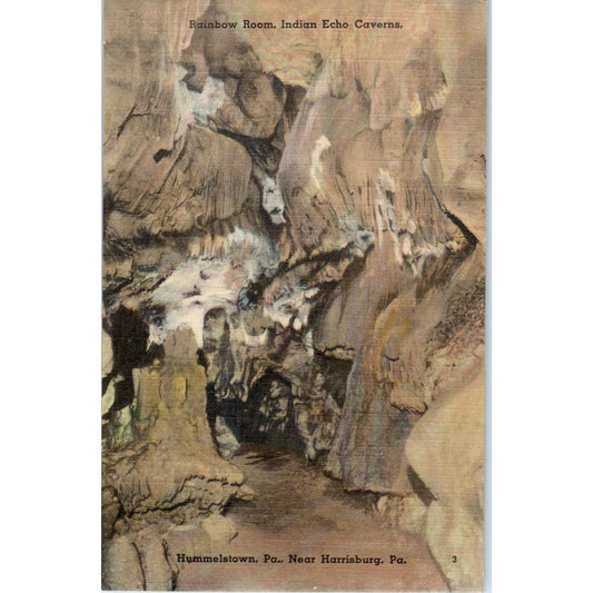 Vintage Postcard Rainbow Room Indian Echo Cavern Hummelstown PA TD9-P1