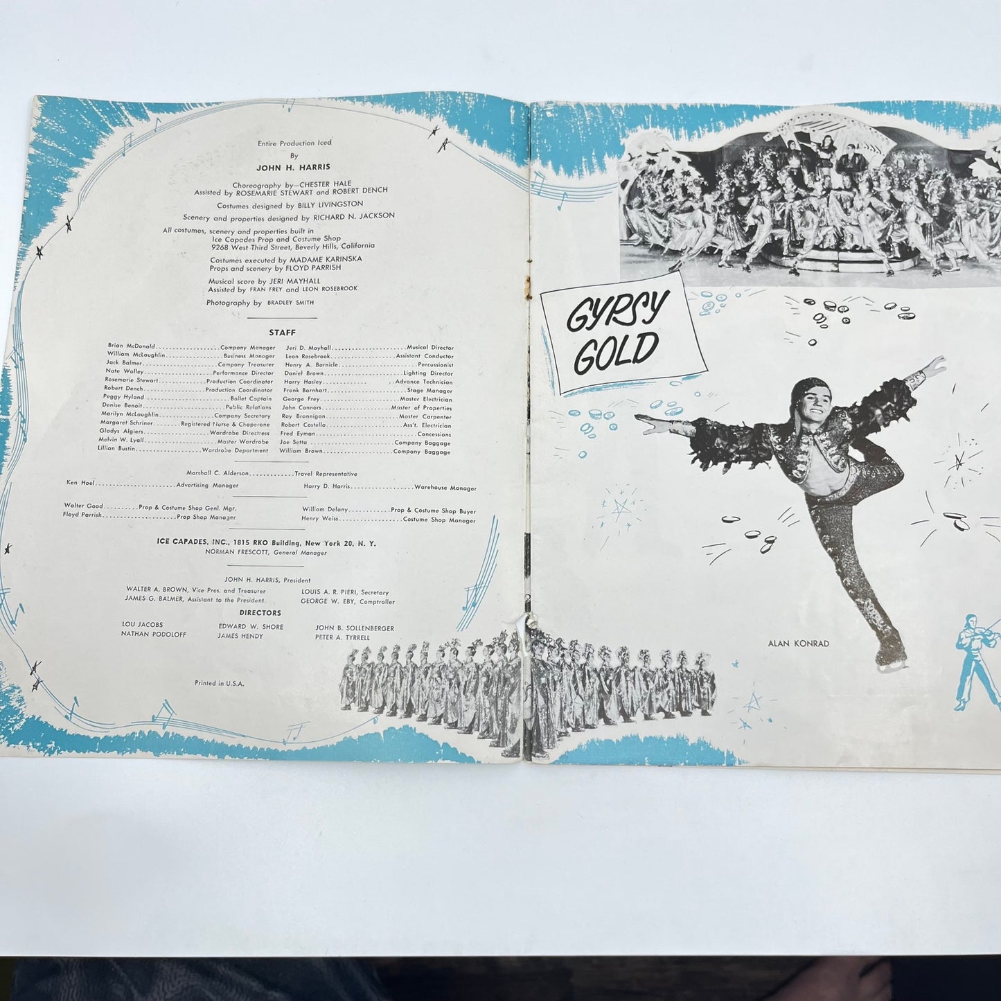ICE CAPADES Souvenir Program WALT DISNEY CINDERELLA Joe De Mers Cover 1952 L4-3