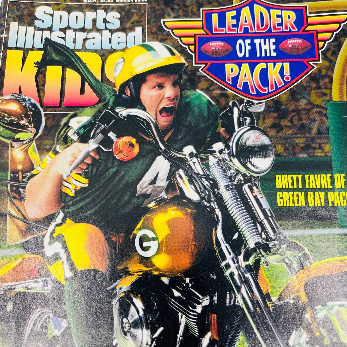 Sports Illustrated Kids Sept 1997 Green Bay Packers Brett Favre Motorcycle BA3