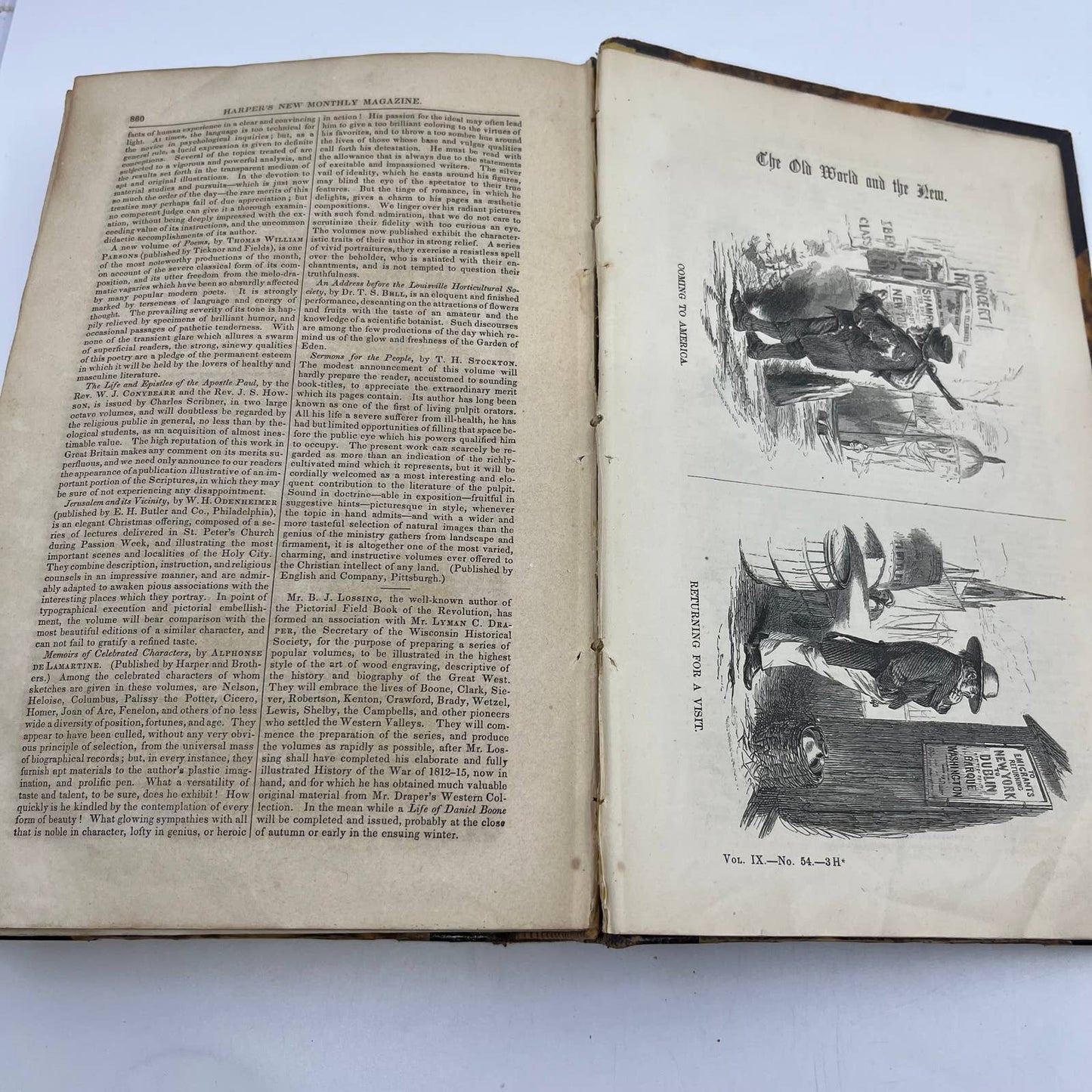 1854 Harper's New Monthly Magazine; Volume IX, June to November Melville TH3