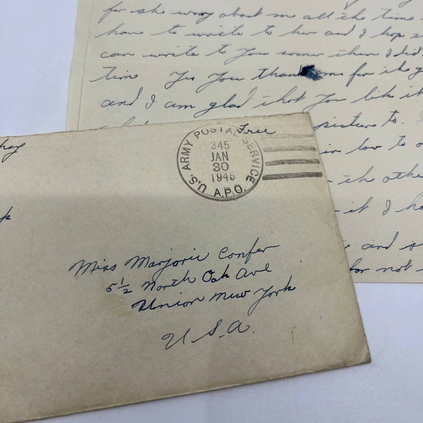 1945 WWII Letter From Italy Sgt. Jay Murphy Army Stationary New York NY SC5