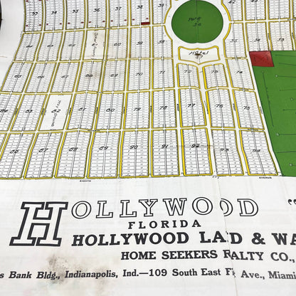 1921 Hollywood Florida Fold Out Map for Home Seekers Hollywood-By-The-Sea TE8