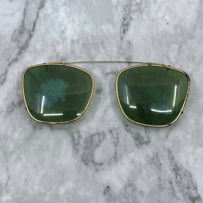 Vintage Aviator Polaroid Gold Tone clip-on sunglasses frames 4.25 Across SE9