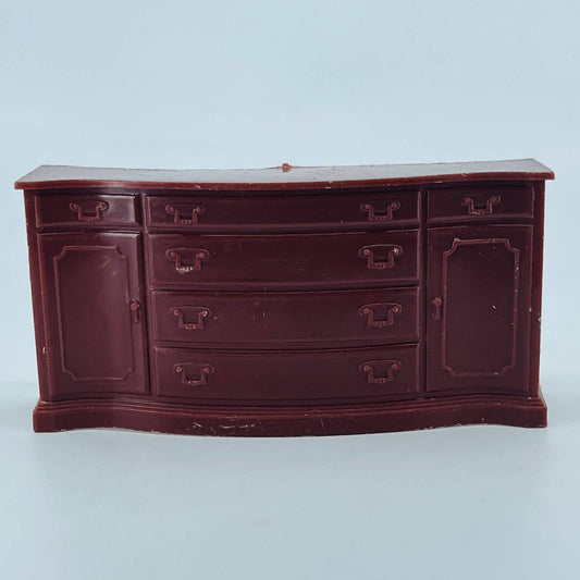 1950s MARX Toys Dollhouse Furniture BROWN LONG DRESSER SB8