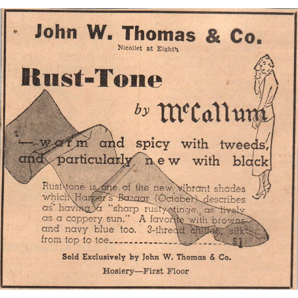 1935 Minneapolis Journal Newspaper Ad John W. Thomas Rust-Tone McCallum FL5-6