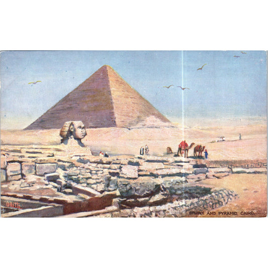 Egypt Sphinx and Pyramid Raphael Tuck Oilette Original Postcard P2-12