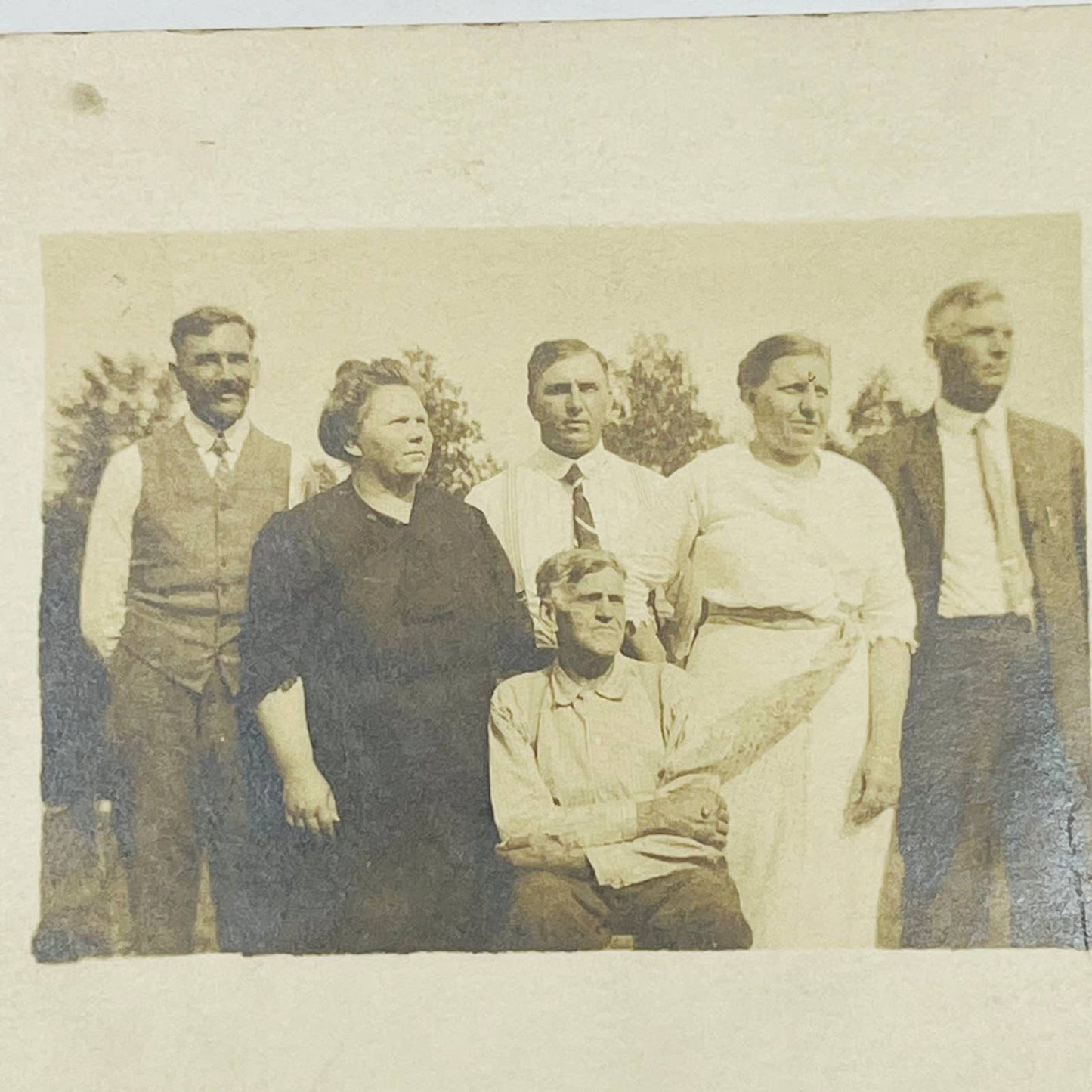 Early 1900s RPPC Family Photo Names Written on Back of Card PA9