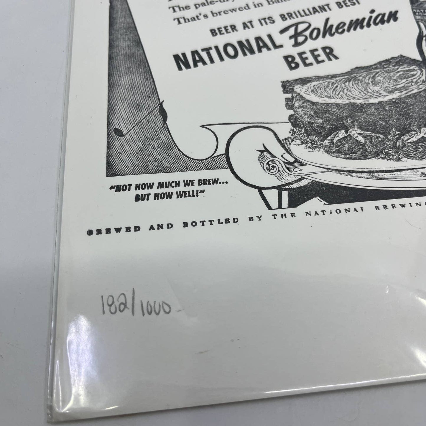 Vintage Simple Songs National Bohemian Beer Ad from Original Plate with COA FL3