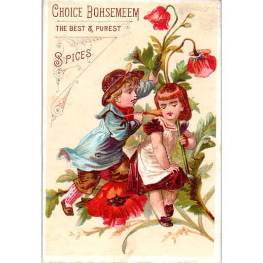 1880s Victorian Trade Card Choice Bohsemeem Spices Weikel & Smith Spice Co SF2-2