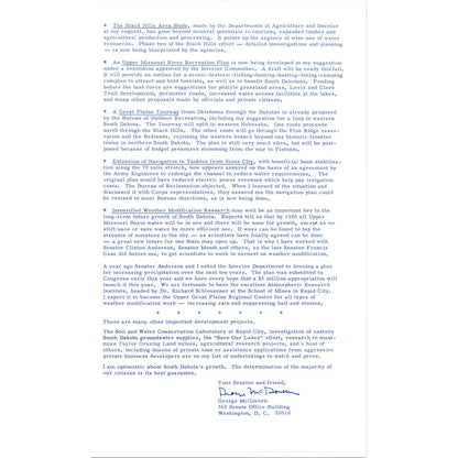 Senator George McGovern Reports Newsletter July 1967 Original TK1-P7