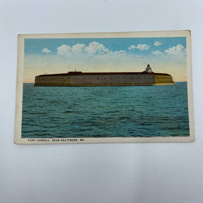 VTG Postcard WWI Era Birds Eye View Fort Carroll Near Baltimore Maryland MD PA1