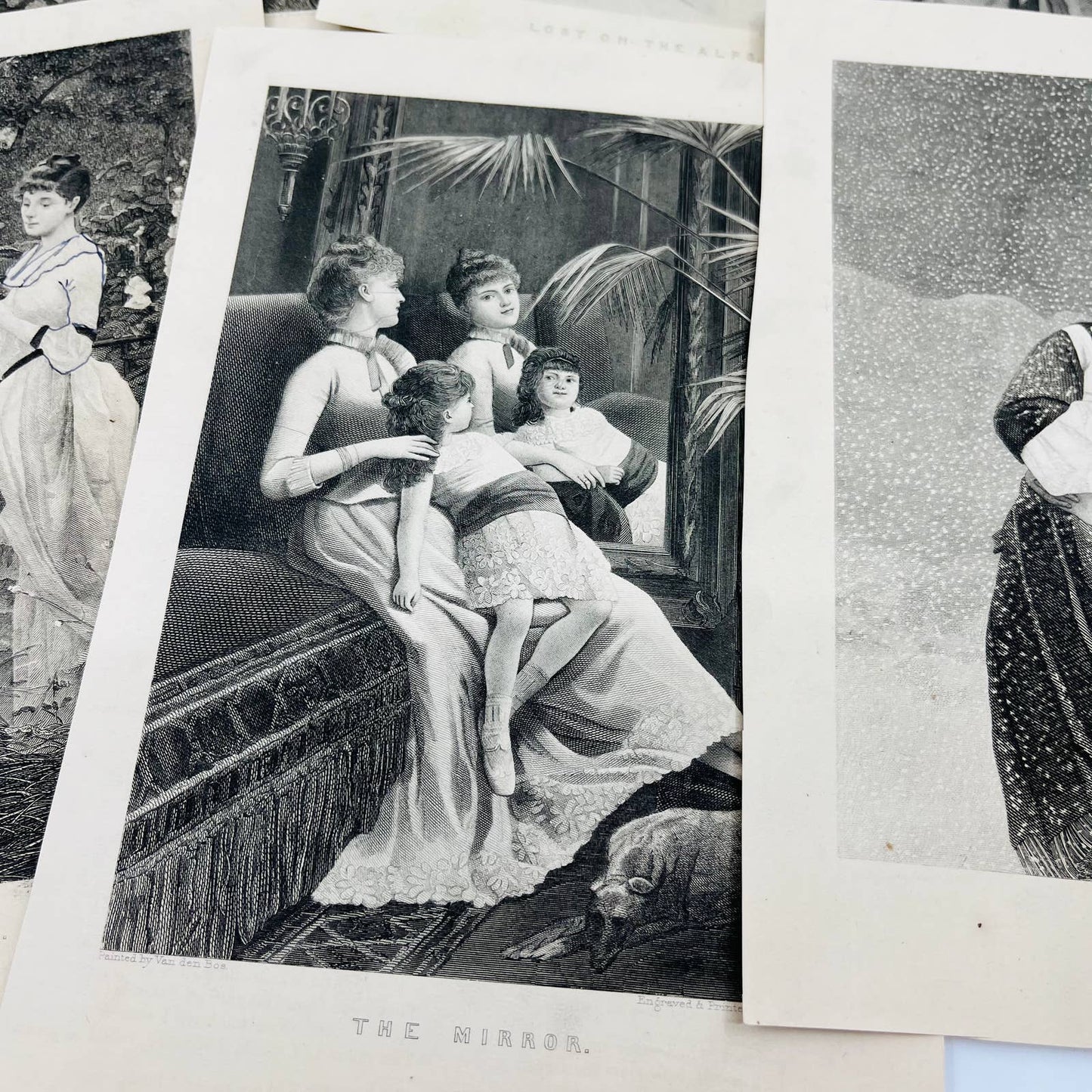 1880s Victorian Art Print Engraving Lot of 8 Roughly 5 x 8” TA6