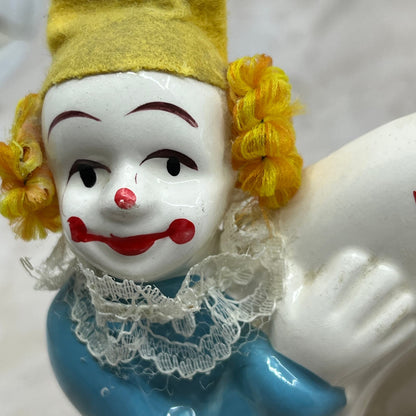 1980s Ceramic Clown Picture Frame Holder (New York) 3x5" Pics Manhattan P.C. TE5