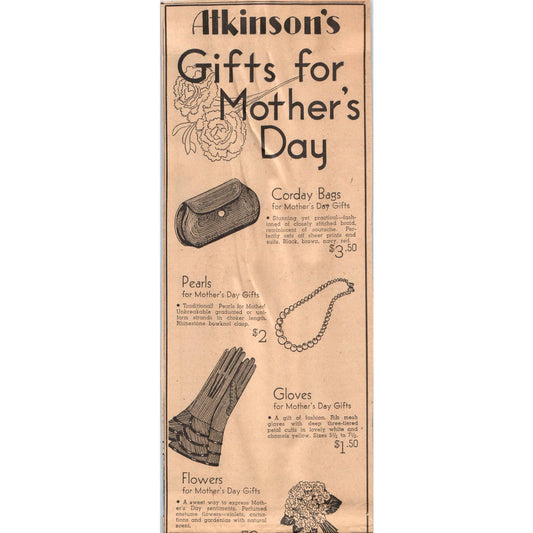 1935 MPLS Journal Newspaper Ad Atkinsons Department Store Mothers Day Sale FL5-3