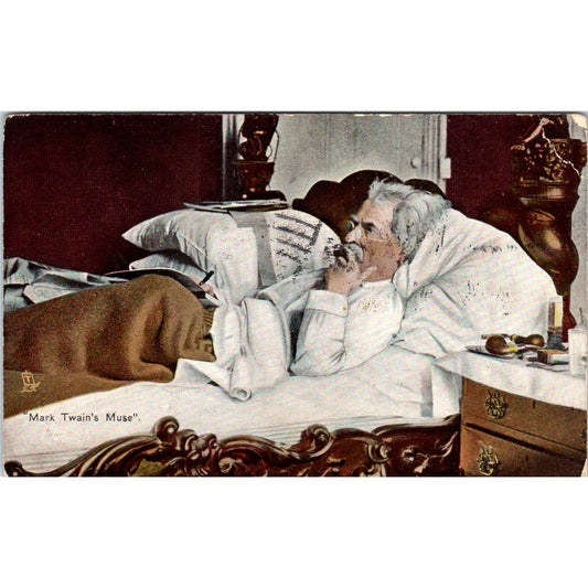 Mark Twain's Muse 1909 - Original Postcard TJ7-RP1