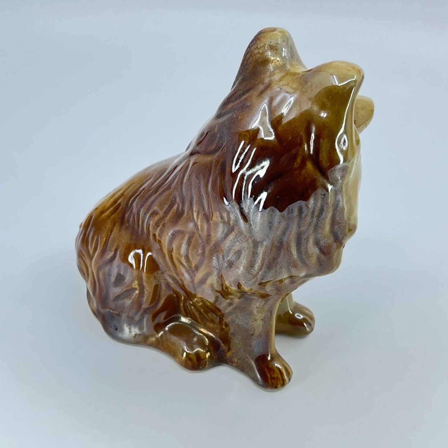 Vintage Hand Painted Porcelain Collie Dog Statue Puppy Ceramic  Sheltie 6” TE3