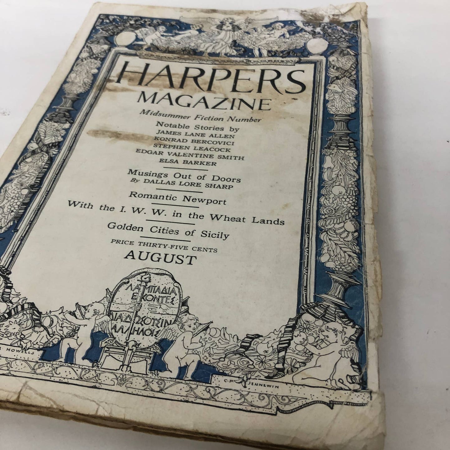 Harpers Monthly Magazine August 1923 James Lane Alan Konrad Bercovici Many Ads