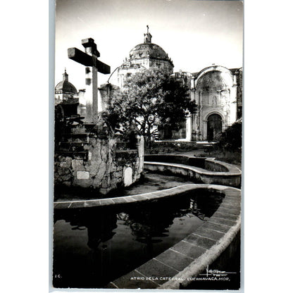 Atrio De La Catedral Cuernavaca Mor Mexico - Original RPPC Postcard TJ7-MP