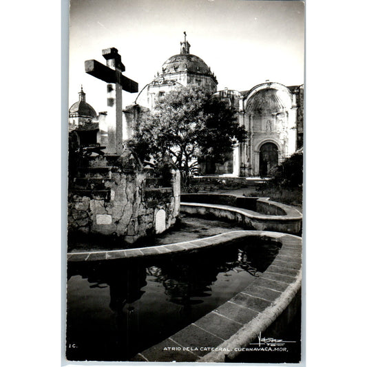 Atrio De La Catedral Cuernavaca Mor Mexico - Original RPPC Postcard P3-8