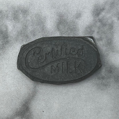 Vintage Printing Letterpress Printers Block Plate Certified Milk SE837