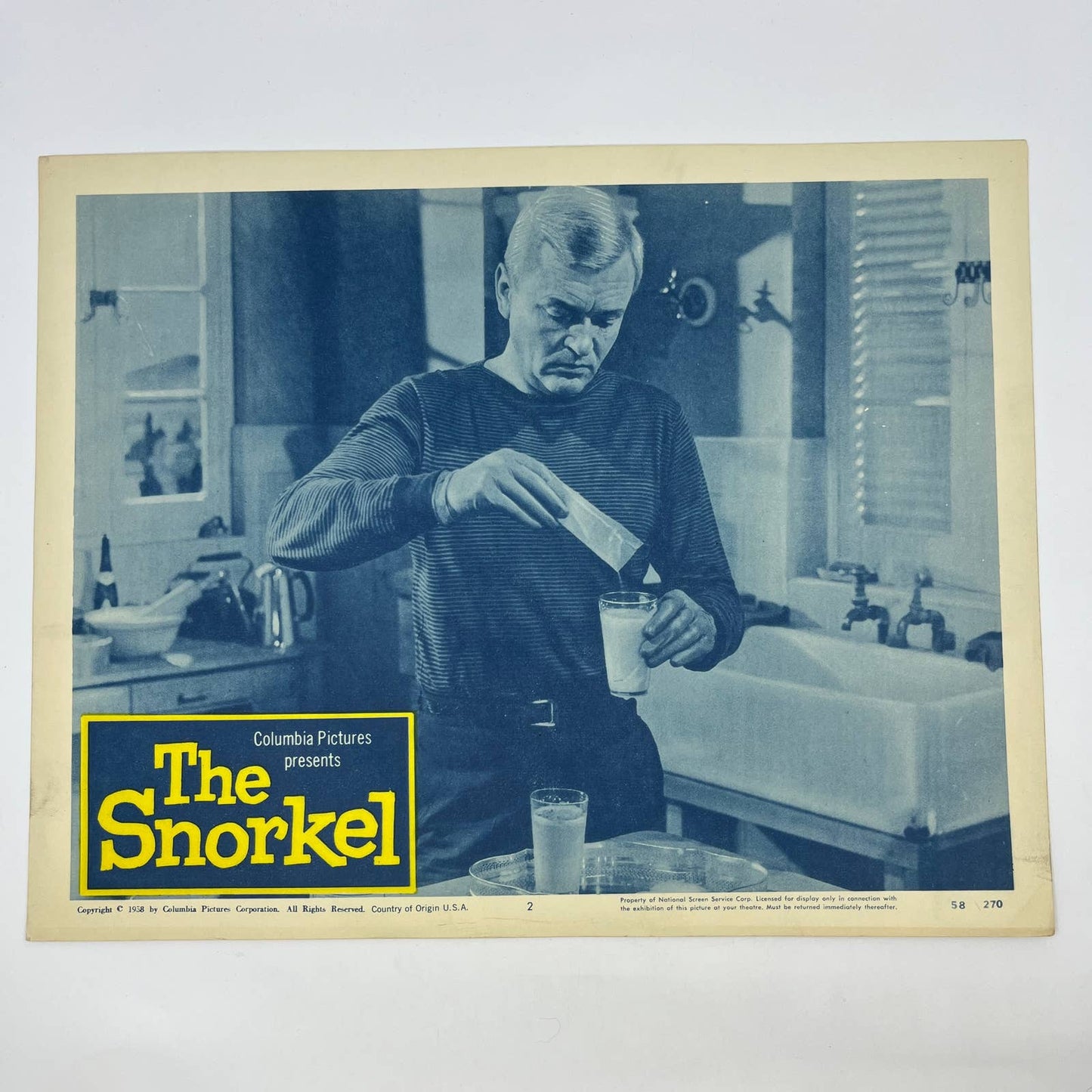 THE SNORKEL original 1958 HAMMER Lobby Card PETER VAN EYCK 11x14 #2 FL4