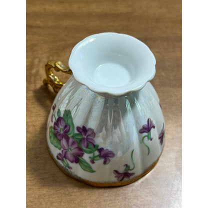 1950s Mid Century Shafford Japan Bone China Purple Floral Tea Cup & Saucer TG8
