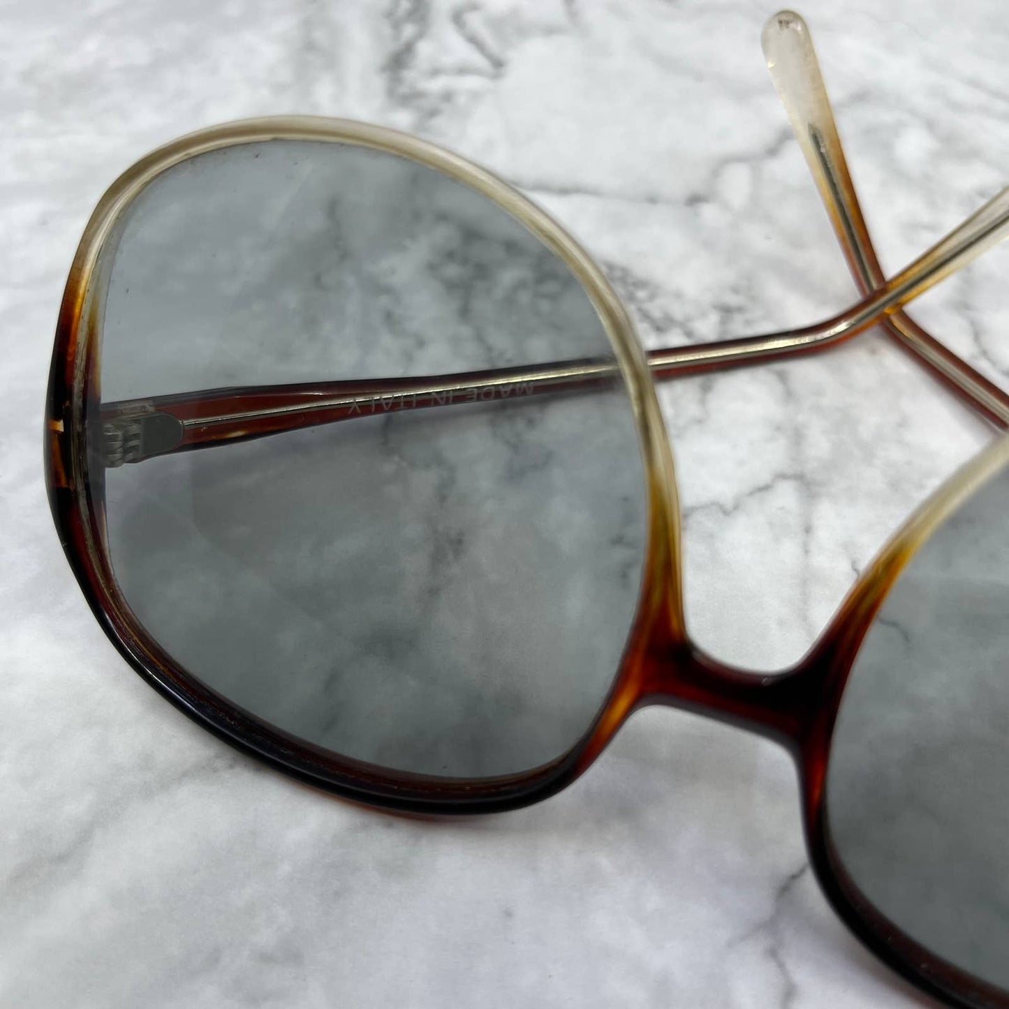 1960's 70's Carmel Ombré Over Sized Sunglasses Italy 5.5” TA9