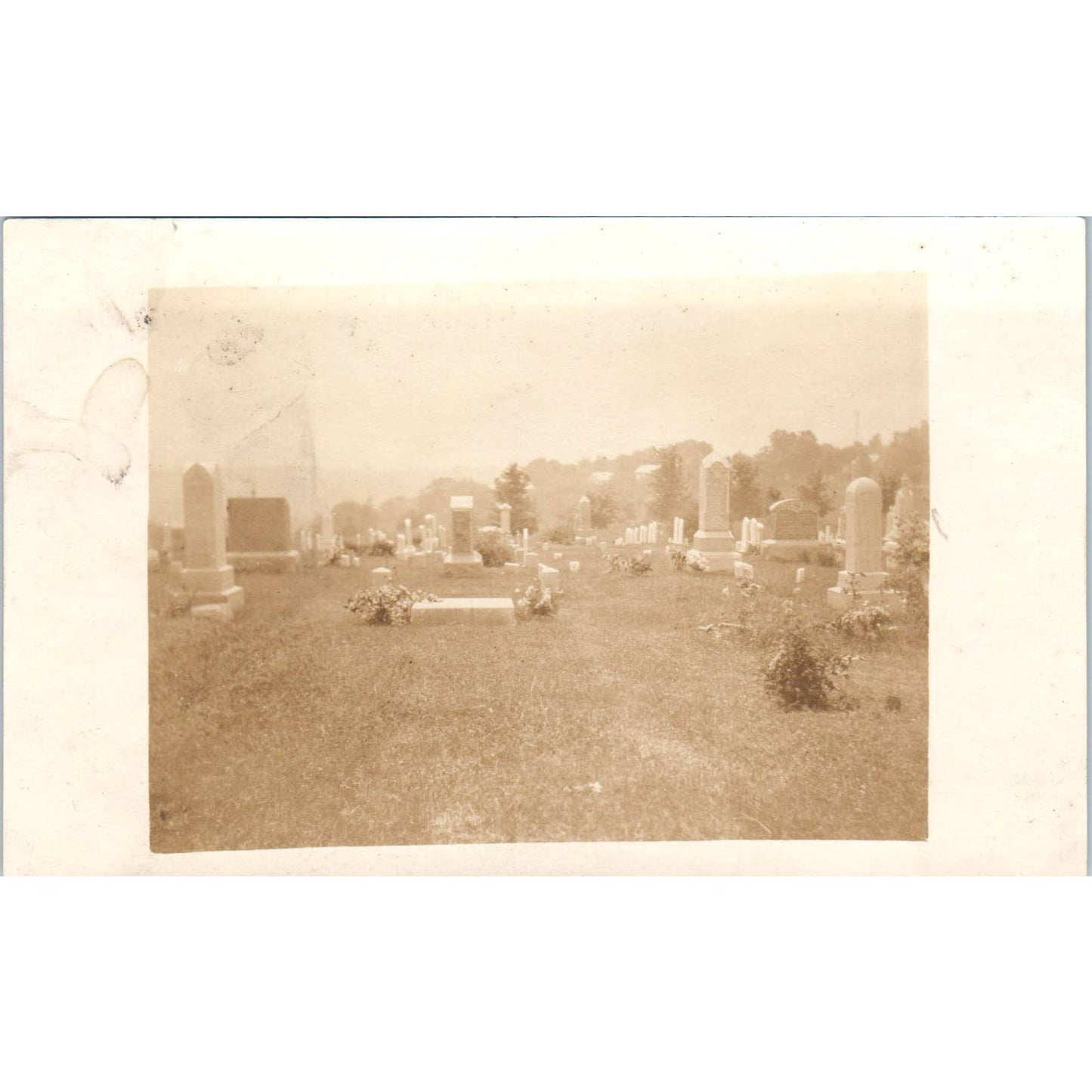 Antique Postcard RPPC Old Graveyard Cemetery Circa 1900 SE8