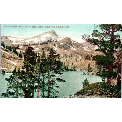 Susie Lake and Mt. Richardson Lake Tahoe California Original Postcard TK1-20