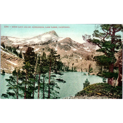 Susie Lake and Mt. Richardson Lake Tahoe California Original Postcard P1-15