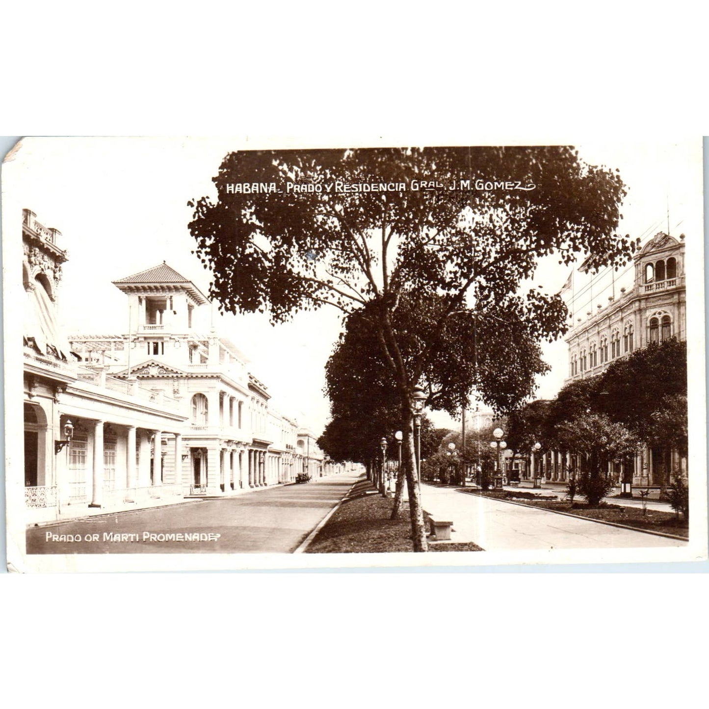 Habana Prado Y Residencia J.M. Gómez c1910 Havana Cuba Original Postcard TK1-P16