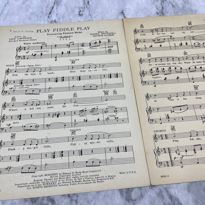 Play Fiddle Play by Emery Deutsch and His Gypsies 1932 Sheet Music TI1