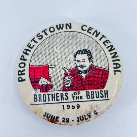1959 Prophetstown IL Centennial Brothers of the Bush Pinback Button SD1