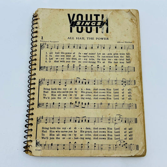 1940s Hymn Book for Children “Youth Sings” Spiral Bound TD7