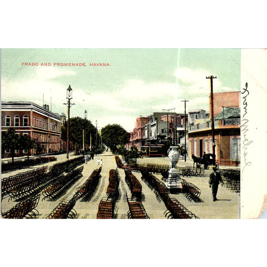 Prado and Promenade c1906 Havana Cuba Original Postcard TK1-P16