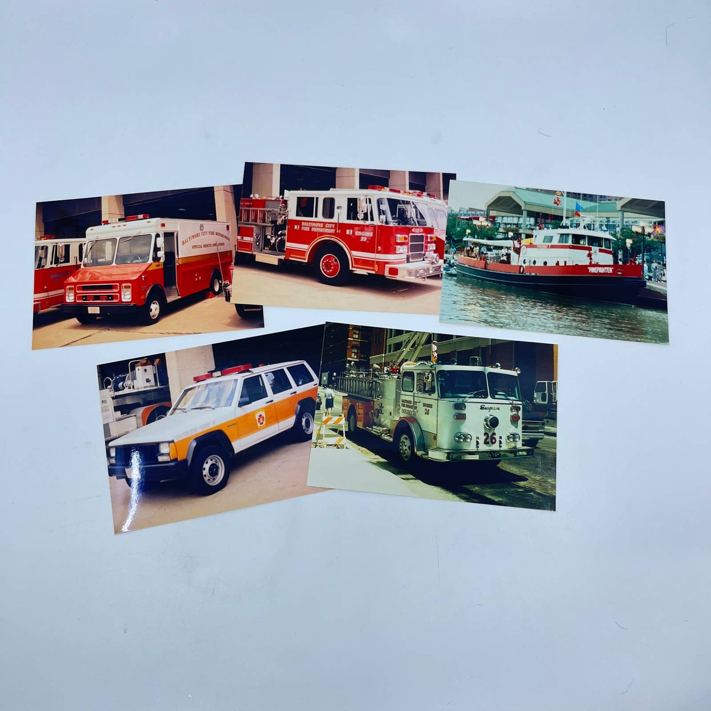 Vintage Baltimore Maryland Area Fire Truck Vehicle Original Photo LOT OF 20 TF5