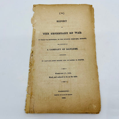 RARE 1820 Report of the Secretary of War Memo John C Calhoun to Henry Clay L2-3
