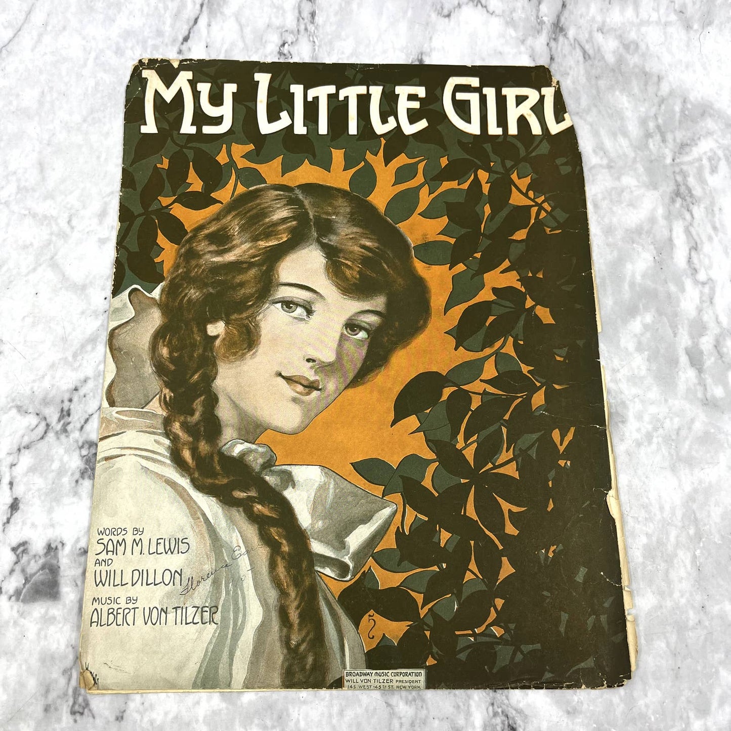My Little Girl Sam M. Lewis Albert Von Tilzer 1915 Sheet Music TK2-SM